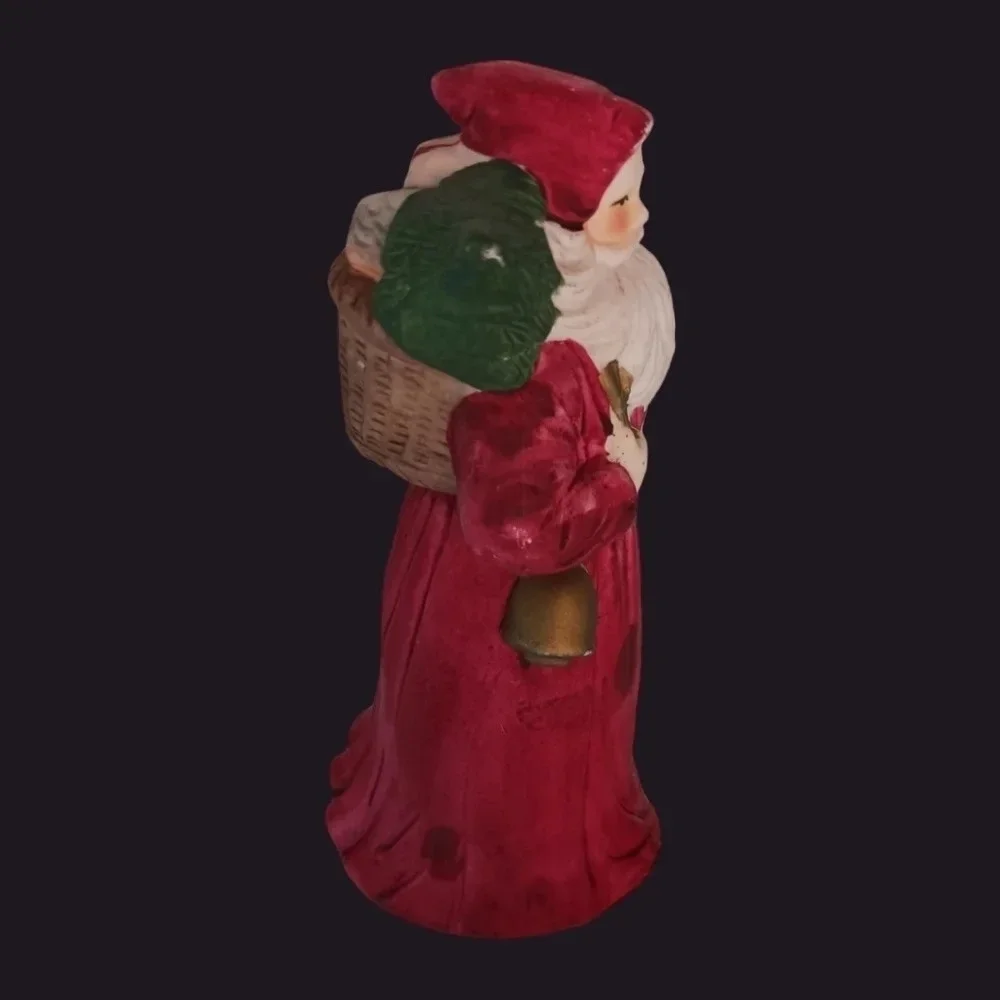Santa fugurine with bell and christmas tree christmas decor